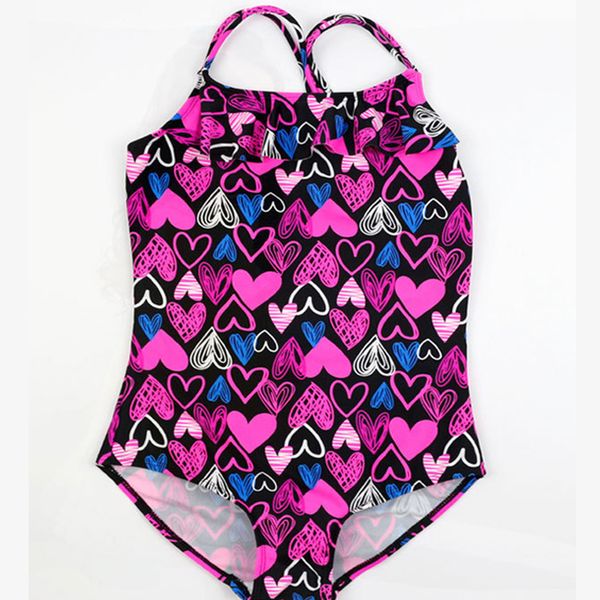 

swimming girl print swimsuit one piece swim suit children swimwear girl beachwear kids bathing suit baby siamese triangle bikini