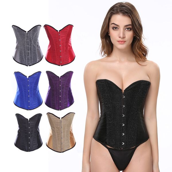 

red/black/gold/blue/purple/silver women sequins shinning corsets dance wear costumes lace up boned bustiers corselet 2020 new 867, Black;white