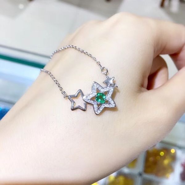 

natural emerald necklace, from the stars, 925 silver, especially beautiful, the price is suitable