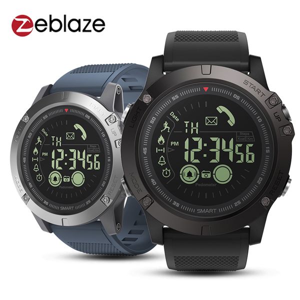 

zeblaze vibe 3 sports smart watch life waterproof bluetooth wristband pedometer alarm satch long standby digital watch men, Slivery;brown