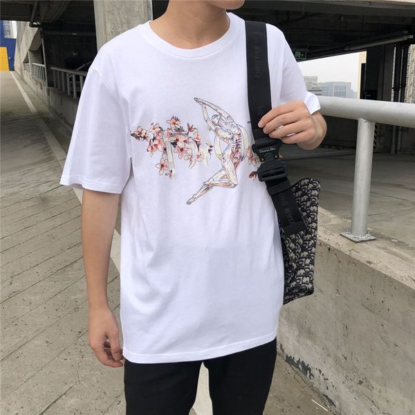 

D Letters Printed Womens Tshirts Summer Fashion Crew Neck Loose Female Tshirts Casual Designer Couple Tops