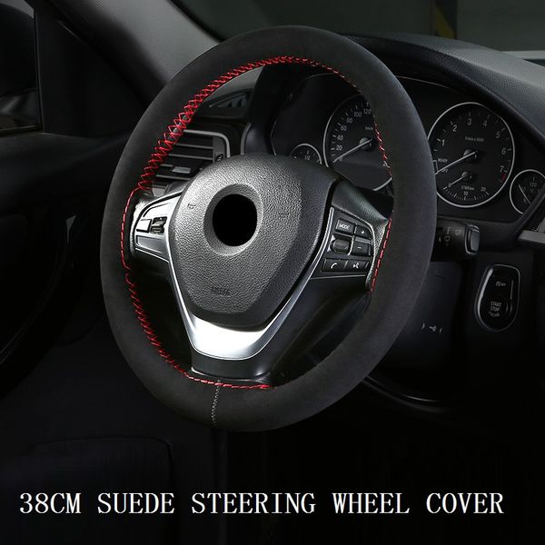 

flannelette material universal diy car steering-wheel cover anti-slip sports style 38cm anti-catch holder fit most cars