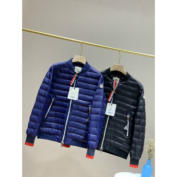 

mens parkas down coat fashion solid color long sleeve down mens parkas casual winter down clothing for men, Black