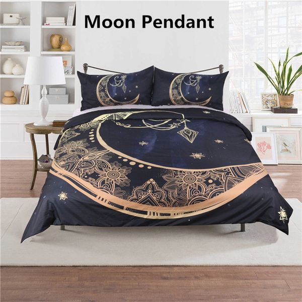 

wensd dropship 3d bedding set print moon pendant duvet cover pillowcases double single bed cover set wholesale -no bedsheet