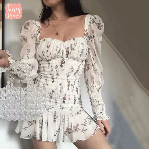 

2019 лето цветочные платья женщин платье шеи puff рукавом мини площади boho пляж платье drop доставка, Black;gray