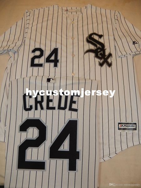 

custom mens majestic chicago #24 joe crede baseball cool base jersey mens stitched jerseys big and tall size xs-6xl for sale, Gray