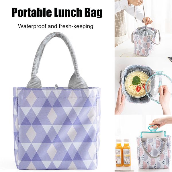 

newly drawstring lunch bag insulation fresh-keeping waterproof portable outdoor picnic bag bn99
