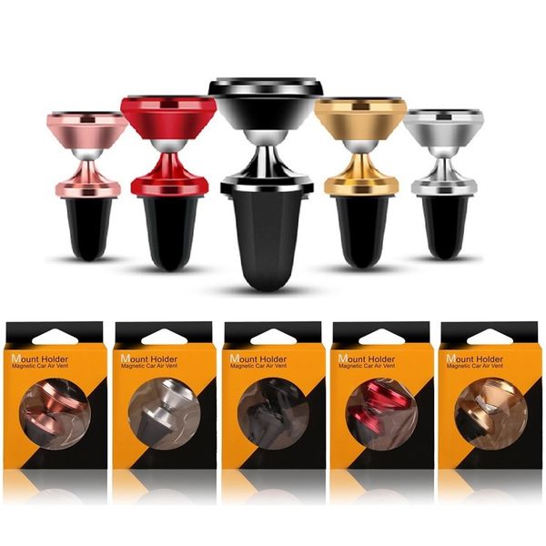 

car phone holder magnetic car mount holder stand 360 rotation car air vent phone holder for iphone 7 8 x samsung gps mp3 with retail box