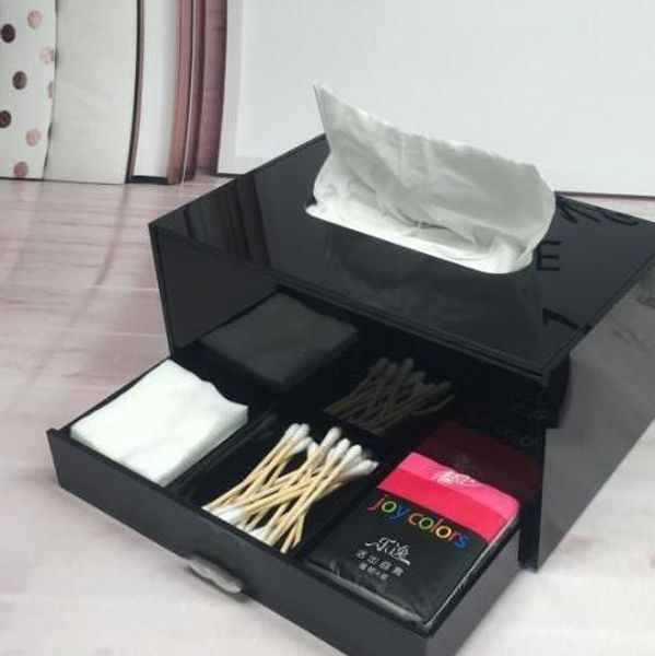

black acrylic tissue box jewelry storage box fashion women's wedding accessories elegant dressing case home tissue boxs, Silver
