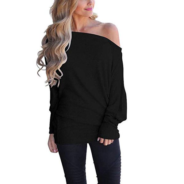 

30h blouse women off shoulder loose shirts pullover batwing sleeve knit jumper clothes plus size blouse blusas mujer de moda, White