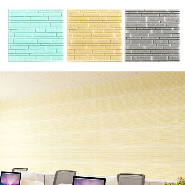 

3pcs foam 3d brick wall tiles self-adhesive wallpaper panel sheet home decor