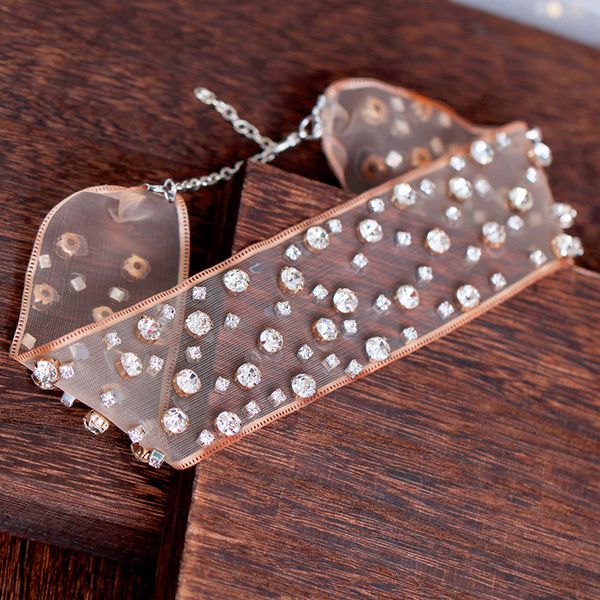 

concise bridal choker necklace silver korean neck chain rhinestone women necklace ornaments marry wedding dress accessories