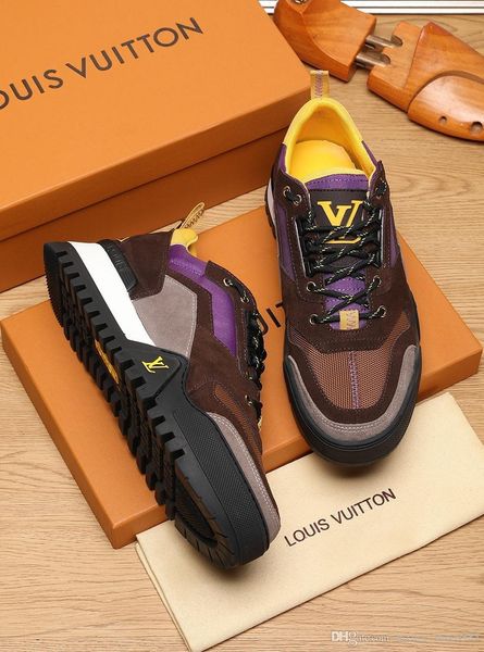 

r luxury casual men's shoes, fashionable trainer sneakers leather lace-up casual sneakers, sizes 38-45 with original box