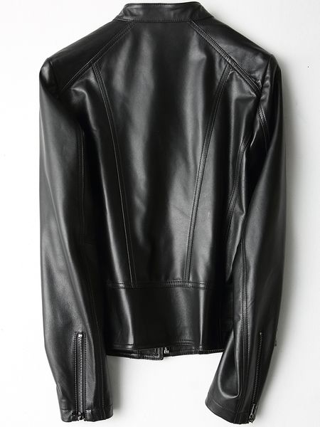 

100% real sheepskin leather jacket women 2020 genuine leather short slim jackets for women outerwear jaqueta de couro lx2647, Black