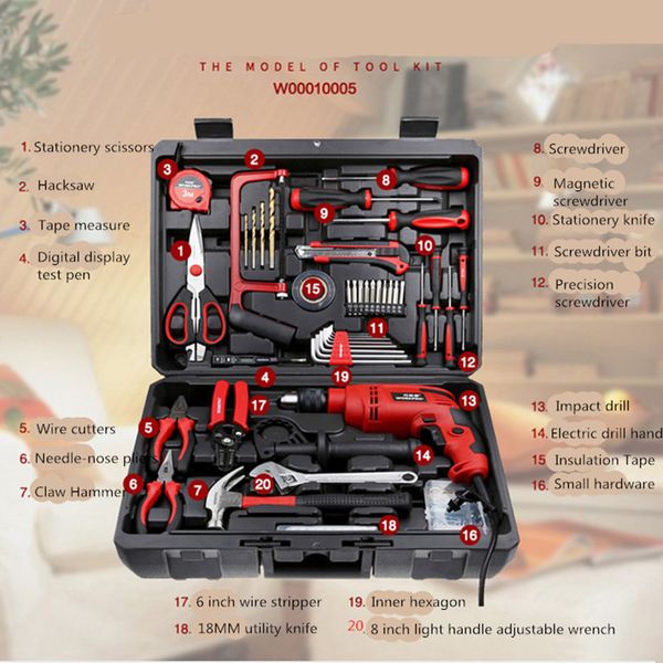 

170pcs tool set household set hardware toolbox multifunctional electrician woodworking manual maintenance combination