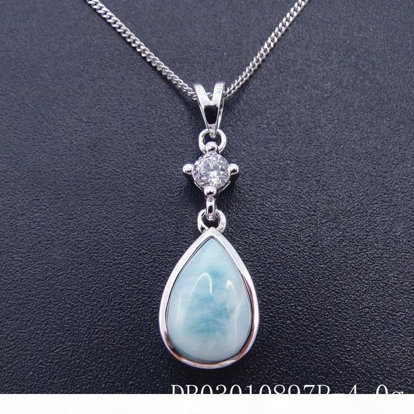 

fashion jewelry 925 silver larimar pendant distribution stainless steel chain presented gift rhodium plated dr03010883p ing