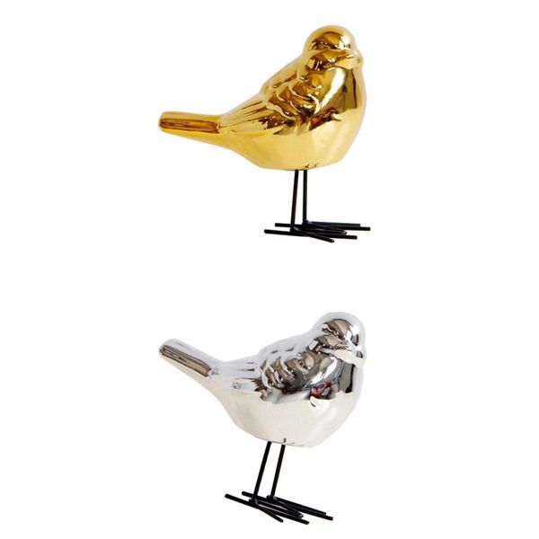

2pcs ceramic bird shape figurines craft deskstatue home decoration
