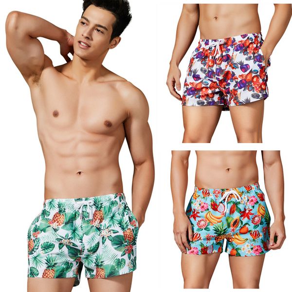 

3pcs men's printed board shorts quick dry beach shorts swim trunks male bikini swimwear surfing de bain homme banadore