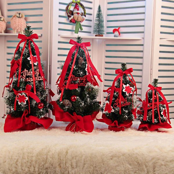 

mini christmas tree decor artificial christmas tree new year holiday decoration festive party home deskdecorations supplies