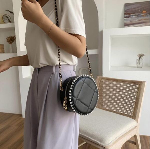 

2020 diamond lattice small round bag lady mini shoulder bags fashion style women crossbody summer bag