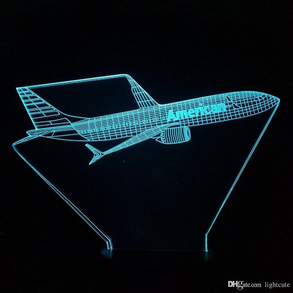 2019 Novelty 3d Led Creative Kid Touch Button Nightlight Aviation