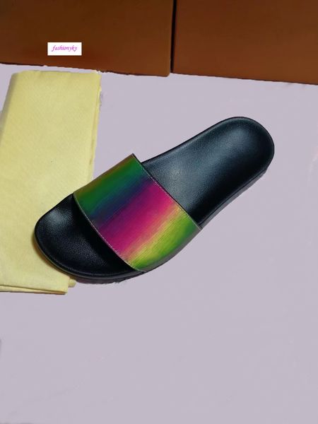 

mule slippers men's sandals flat designer shoes slippers 1a5i5k flexible rubber outsole slide slippers size40, Black