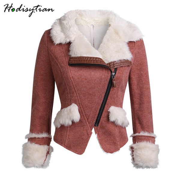 

hodisytian зимней моды женских ветровки пальто теплого повседневное руно толстая с капюшоном проложенной ветрозащитной девочкой верхняя одеж, Black