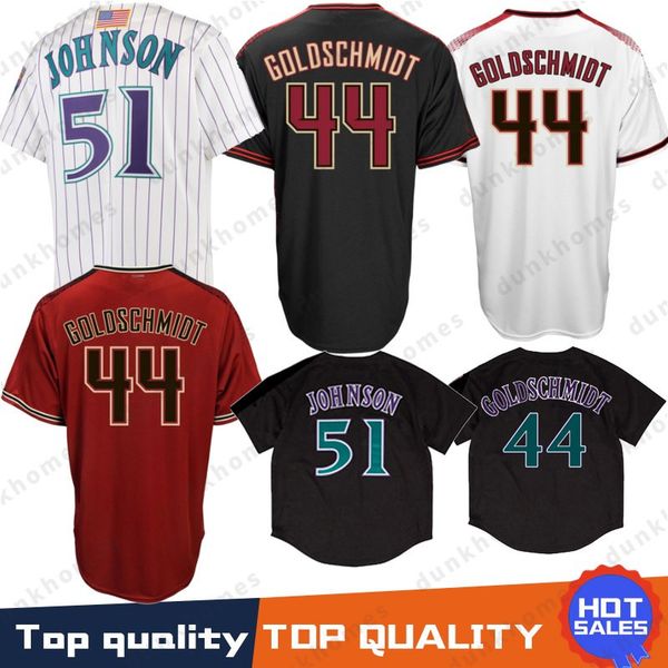 

Stitched Arizona and Diamondbacks Baseball Jersey 44 Paul Goldschmidt 51 Randy Johnson Embroidery Logos