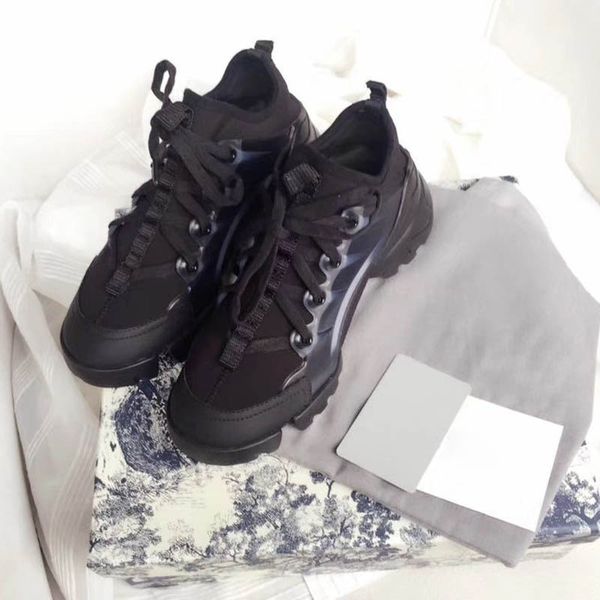 

new season designer shoes fashion women leather lace platform oversized sole sneakers white black casual shoes c13