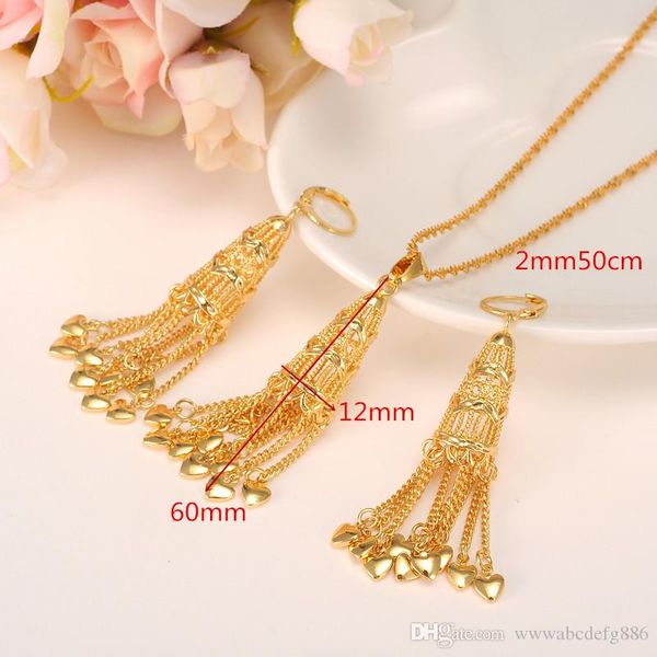 

24 k yellow fine gold filled korean style lanterns pendant earring set small bell bling hanging dangle pendant earring heart, Silver