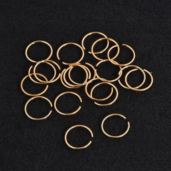 

40pcsfashion body jewelry 9*0.6mm colorful stainless steel fake nose hoop nose ring stud punk style body piercing jewelry, Slivery;golden