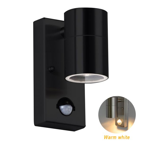 

waterproof wall light walkway energy saving night pir motion sensor yard stainless steel single head down outdoor easy install