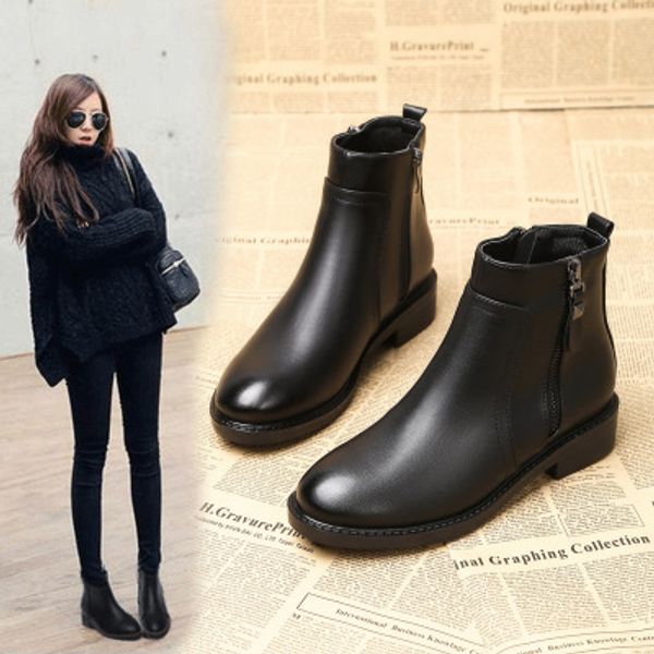 

2019 black womens ladies pointed toes synthetic leather ankle boots fs-b779 us uk eur size customized by favoshoes