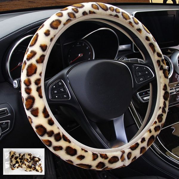 

рулевое колесо универсальный leopard printed плюшевые elastic автомобиль обложка авто теплое рулевого колеса протектор автомобиля стайлинг
