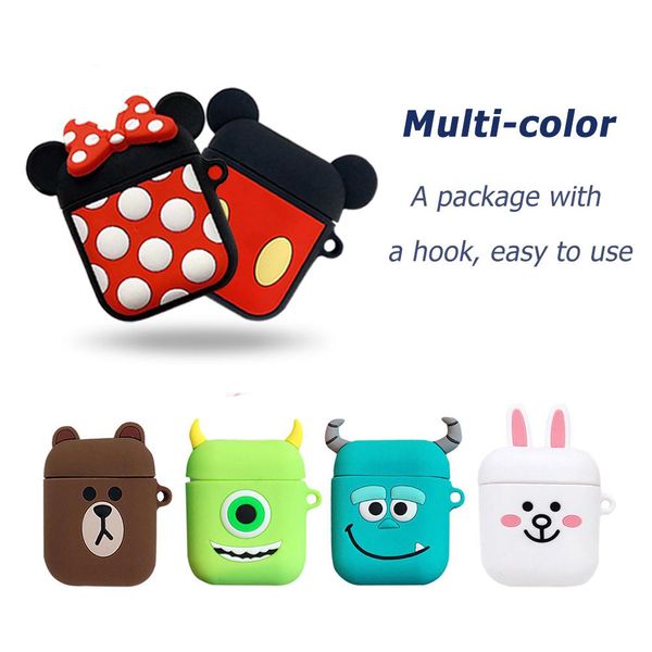 

Cute diy ilicone ca e for apple airpod acce orie pecial 3d animal oft ca e cover with anti lo t trap decoration gift toy