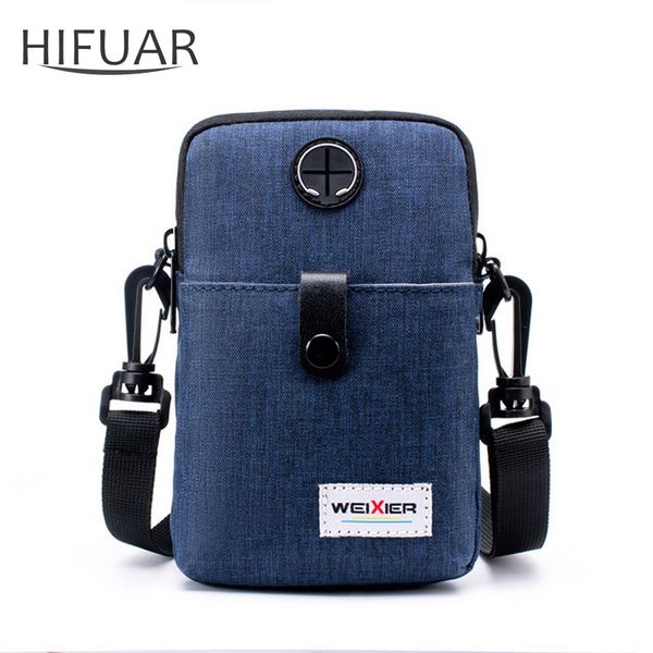 

casual man shoulder bag multi-function canvas mobile phone waist messenger bags portable travel sports handbag male bolsa