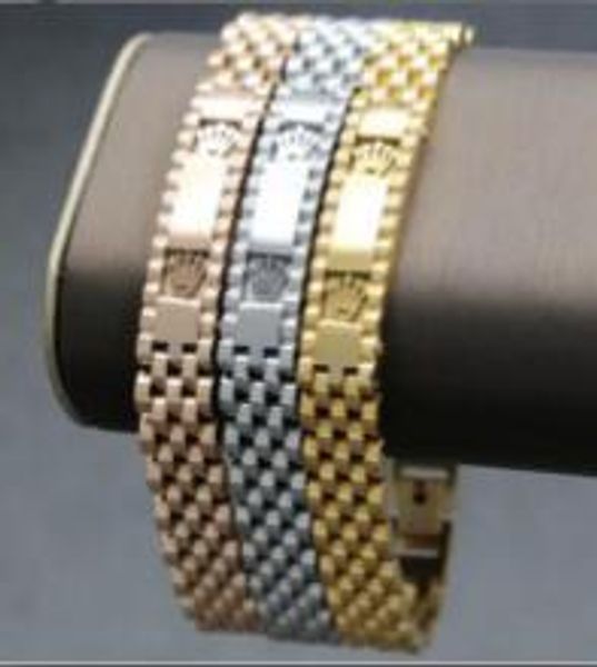 

24k gold plated u luxury logo pre ident tainle teel men link man chain bracelet fa hion watch band for men jewelry watchband