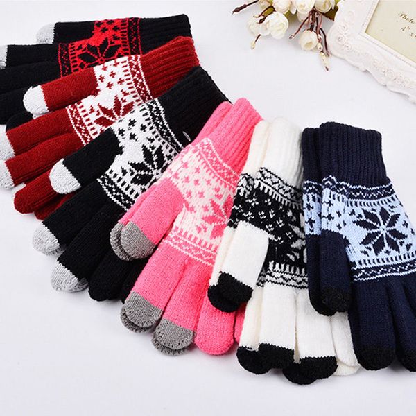 

1pair soft winter warm gloves mittens men women touch screen gloves texting capacitive smartphone, Blue;gray