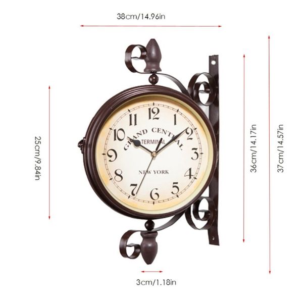 

новый европейский стиль старинные часы innovative модные двухсторонний настенные часы настенные часы