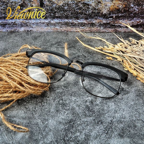 

viewnice retro glasses frame women acetate oculos de grau men square blue light glasses clear square spectacle frames, Black