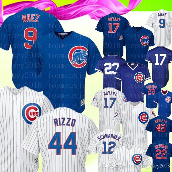 

Chicago 9 Cubs Javier Baez Jersey 44 Anthony Rizzo 17 Kris Bryant 23 Ryne Sandberg 12 Kyle Schwarber Majestic Alternate Royal Jerseys