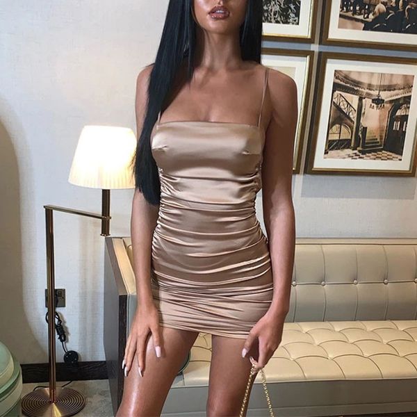 satin slip dress short