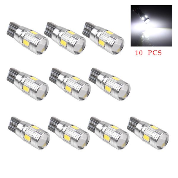 

hamboder 10pc hid white t10 w5w 5630 6-smd car auto led light bulb lamp oct21 drop ship