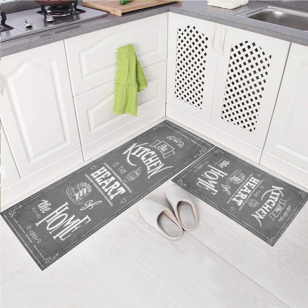 

kitchen rugs set 2 piece machine washable non-slip kitchen mats and rugs runner set rubber backing indoor outdoor entry floor