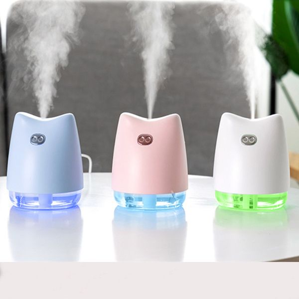 

kbaybo 270ml cute piglet usb ultrasonic air humidifier essential aroma diffuser car mist maker with colorful night lights
