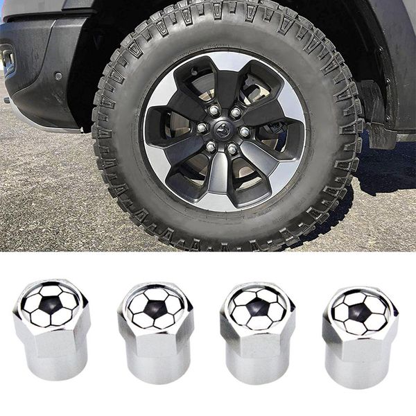 

4pcs car tire valve cap football logo car tire valve caps chrome auto modeling