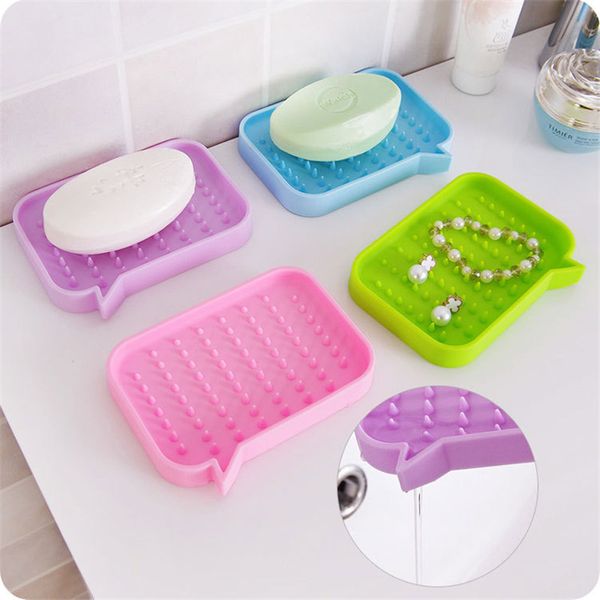 Silicone Soap Box drenável Saboneteira Prático Placa Eco-Friendly Titular Tray Banho sabão Armazenamento