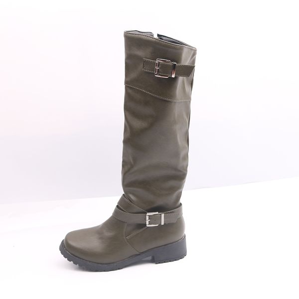 

winter warm fur knee high boots womens snow boots high heels side zipper female shoes black brown green large size 35-43