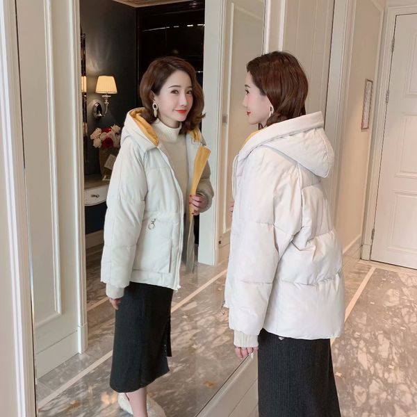 

winter jacket women size s m l  female jacket thick warm parka hooded down cotton padded jackets and coats red yellow clothes, Black