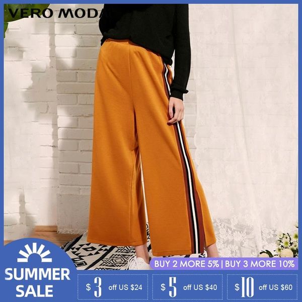 

side stripes spliced knit pants | 3184r2503, Black;brown